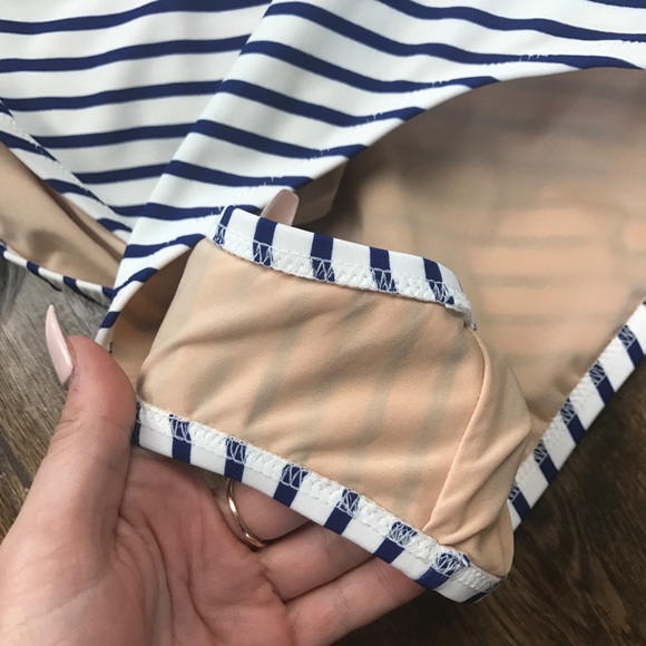 J Crew • Nautical Blue Striped One Piece Swimsuit - Picture 6 of 8